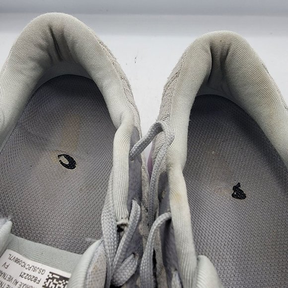 Asics Dynablast Women 8.5 Gray Purple Running Shoes Lace Up Low Top 1012A701 - Picture 11 of 13